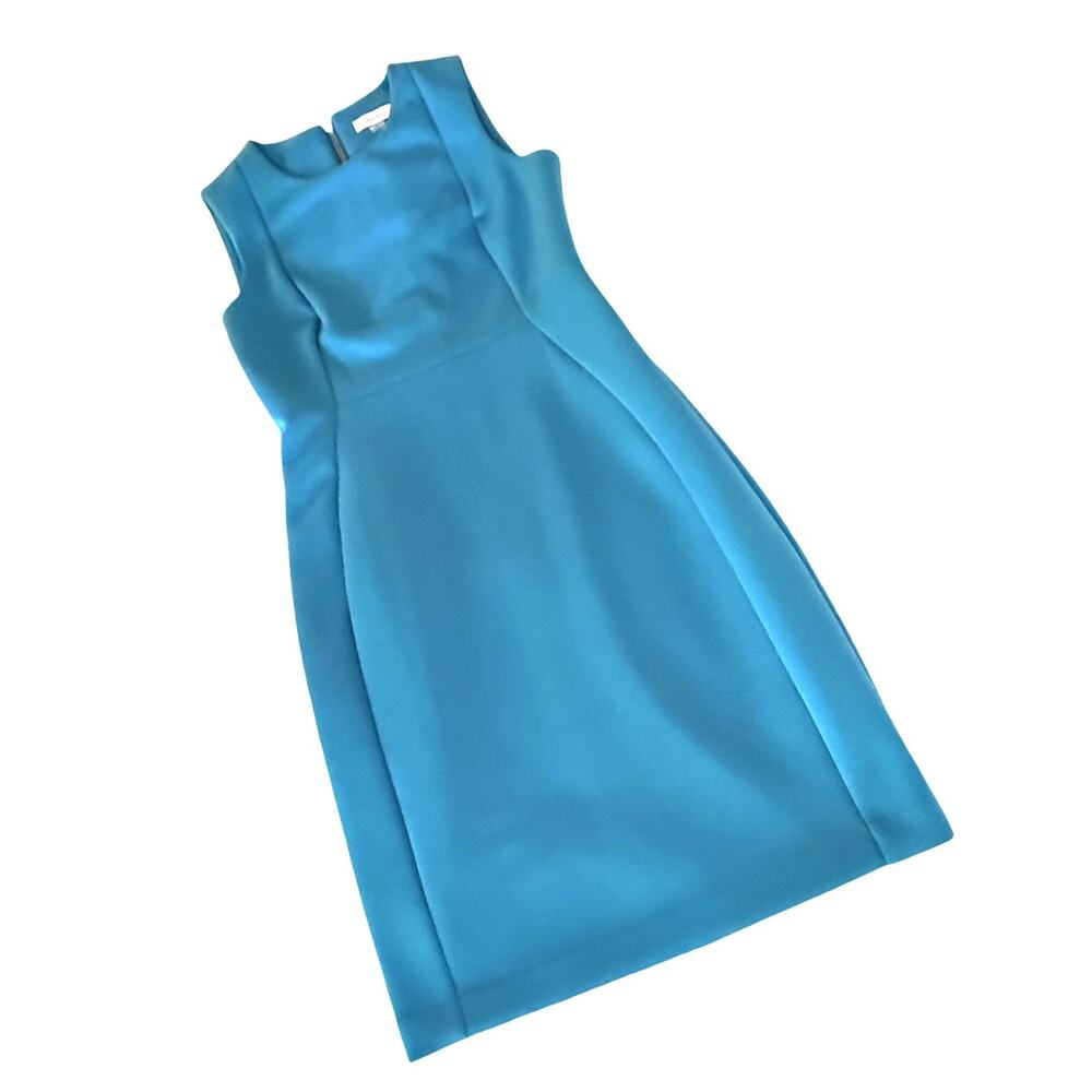 Calvin Klein Dress Womens Size 10 Blue Sleeveless Sheath Stretch Career Cocktail - Picture 2 of 10